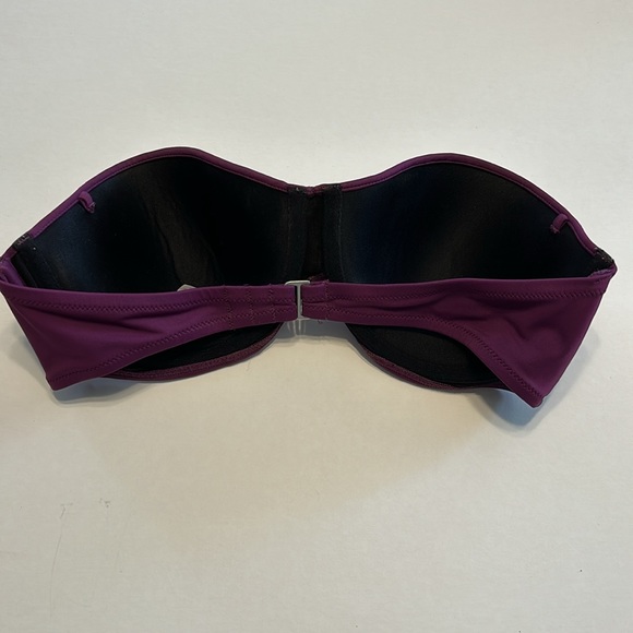 VICTORIA'S SECRET 36C Plum Purple Jewel Tone Bikini Top Swim Stapless Ruched - Picture 3 of 7